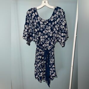 Free People Blue Floral Flowy Dress